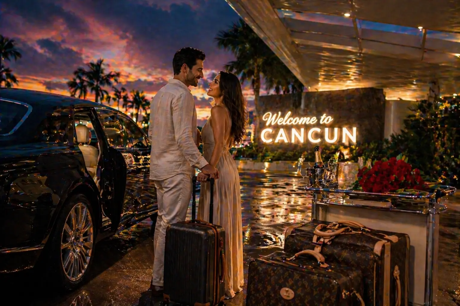 Romantic couples arrival experience in Playa del Carmen Riviera Maya — private transfer and luxury concierge