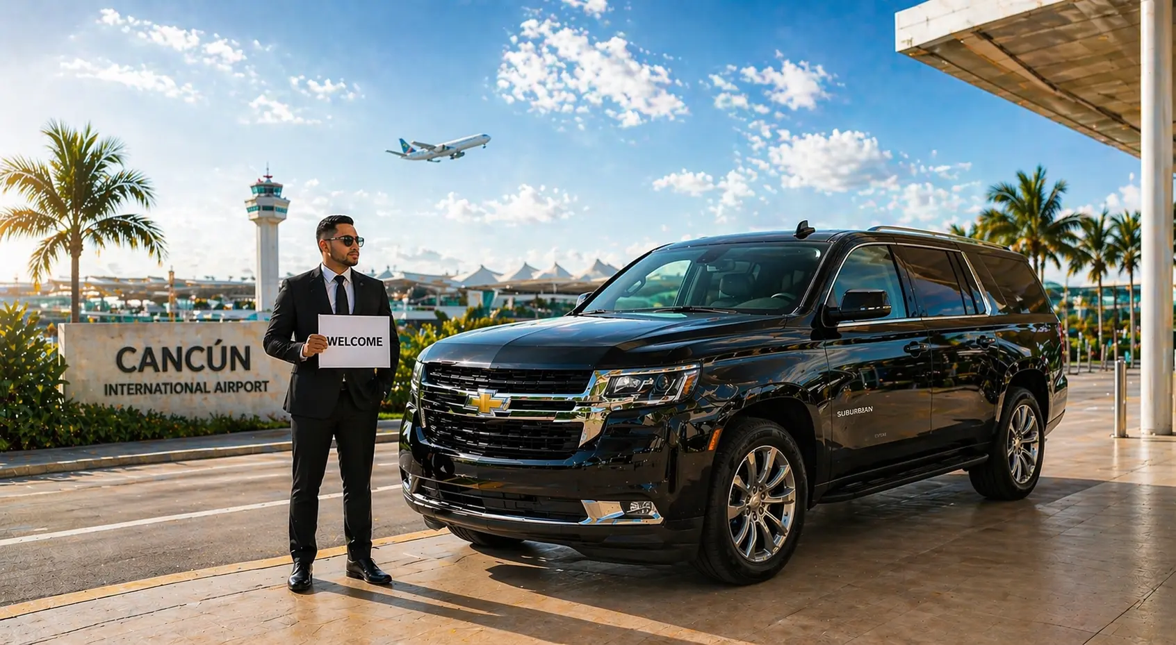 Cancun airport transportation prices private transfer luxury vehicle pickup
