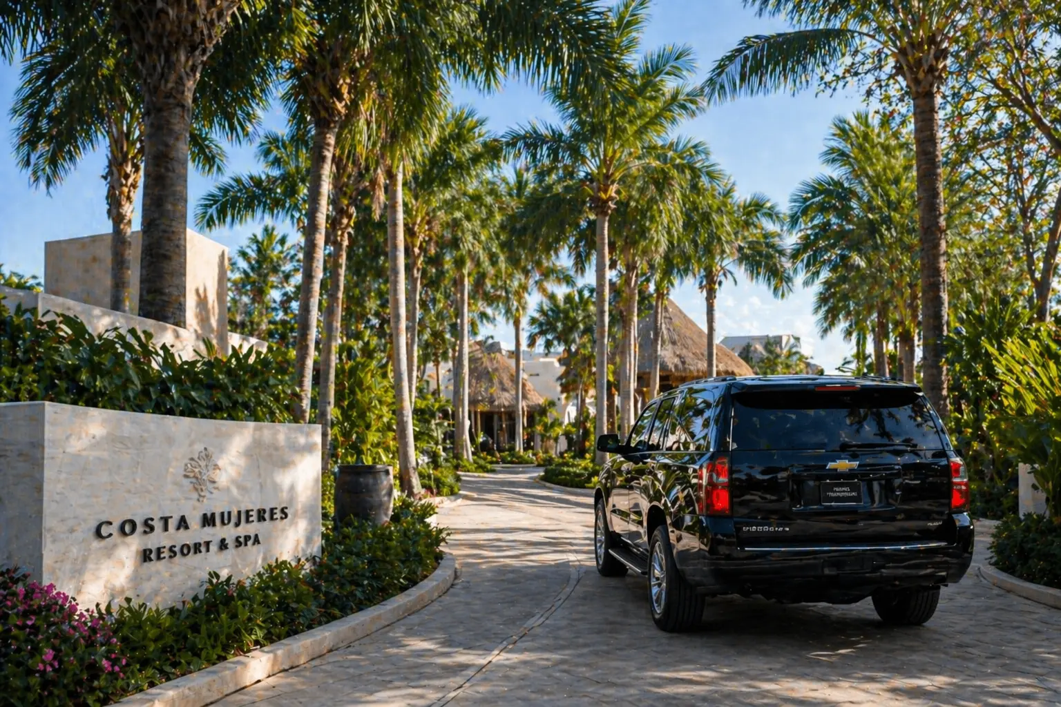Cancun Airport to Costa Mujeres private luxury transportation resort arrival