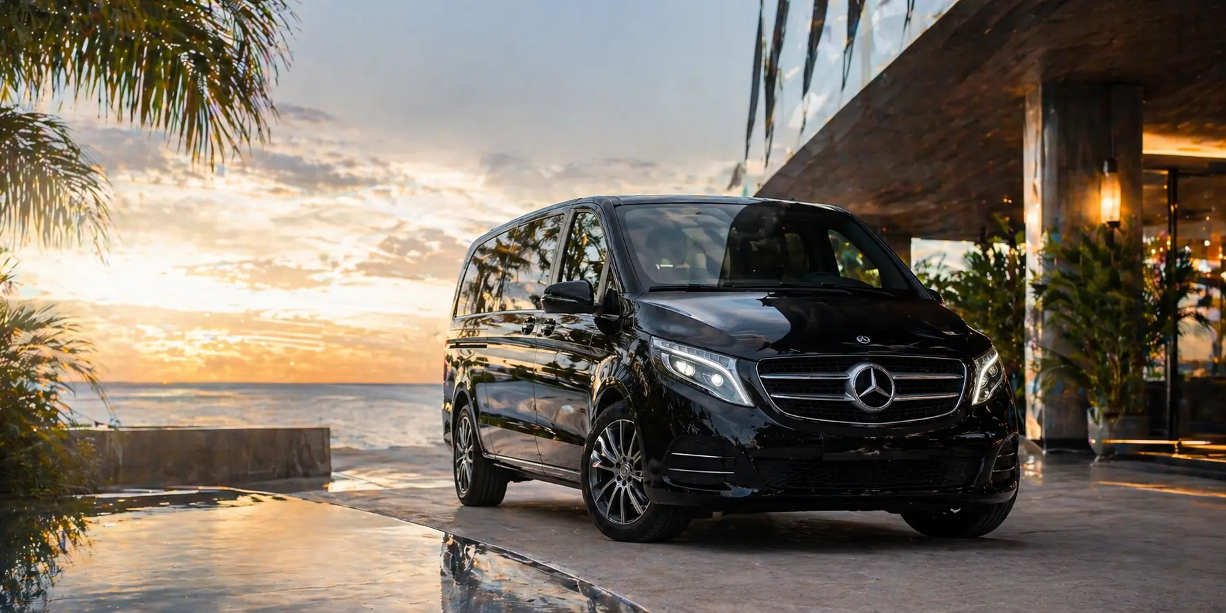 Private group airport transfer van from Cancun Airport to Playa del Carmen — bachelor party, friend groups, large groups
