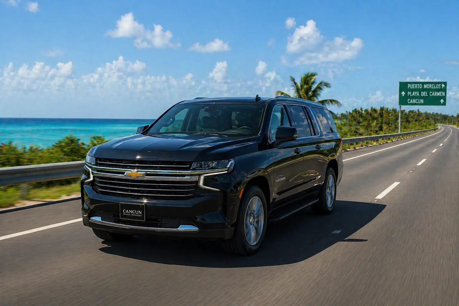 Private SUV transportation from Cancun Airport to Puerto Morelos