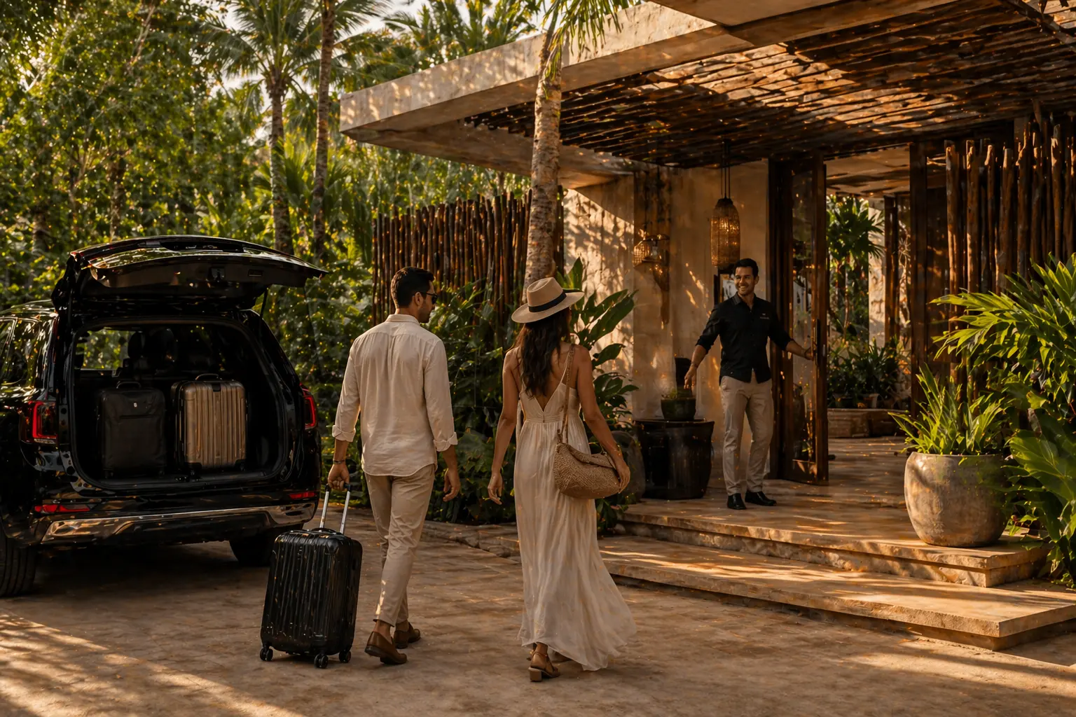 Luxury villa arrival in Tulum with private concierge service